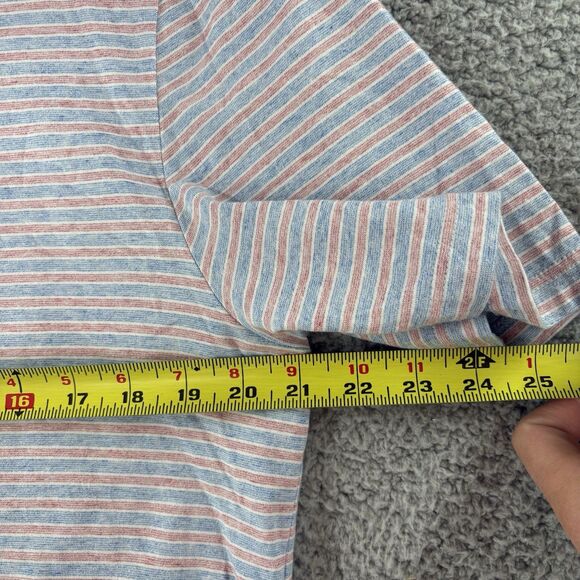 Faherty Movement Polo Shirt Mens Large L Short Sleeve Blue Red Striped Stretch - Picture 5 of 8